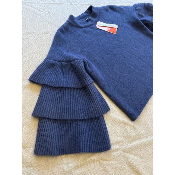 NWT GIANNI BINI Women's Sweater Long Sleeve Blue Butterfly Size Medium - Picture 3 of 10